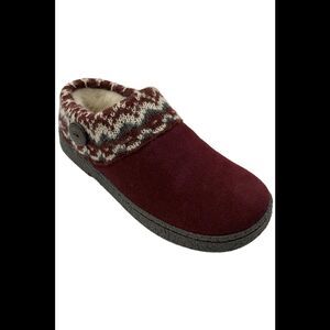 Clarks Women's Suede Clog Slippers Burgundy - Medium